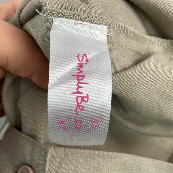 Simply Be wide leg linen NWT tan pants 10 - Picture 6 of 6